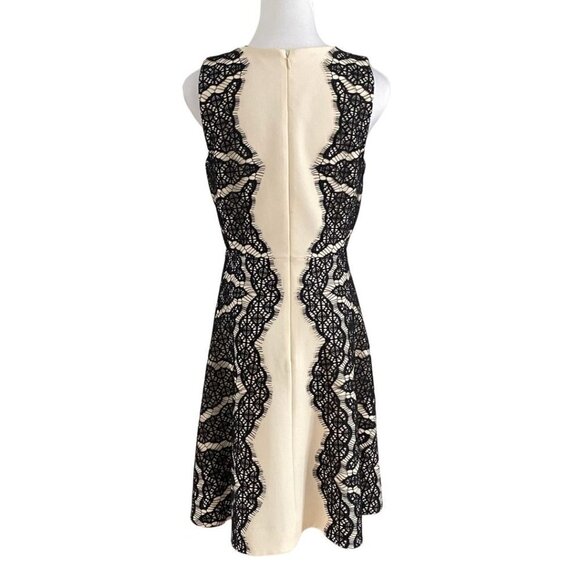 DIANE VON FURSTENBERG DANIELLA BEIGE BLACK LACE SHEATH DRESS - 6 - Picture 4 of 10